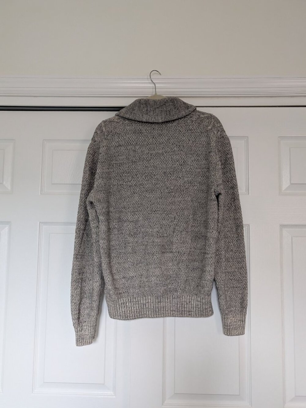 GAP - Grey Cable Knit Cotton Shawl-Collar Cardigan - Size M - Picture 2 of 6